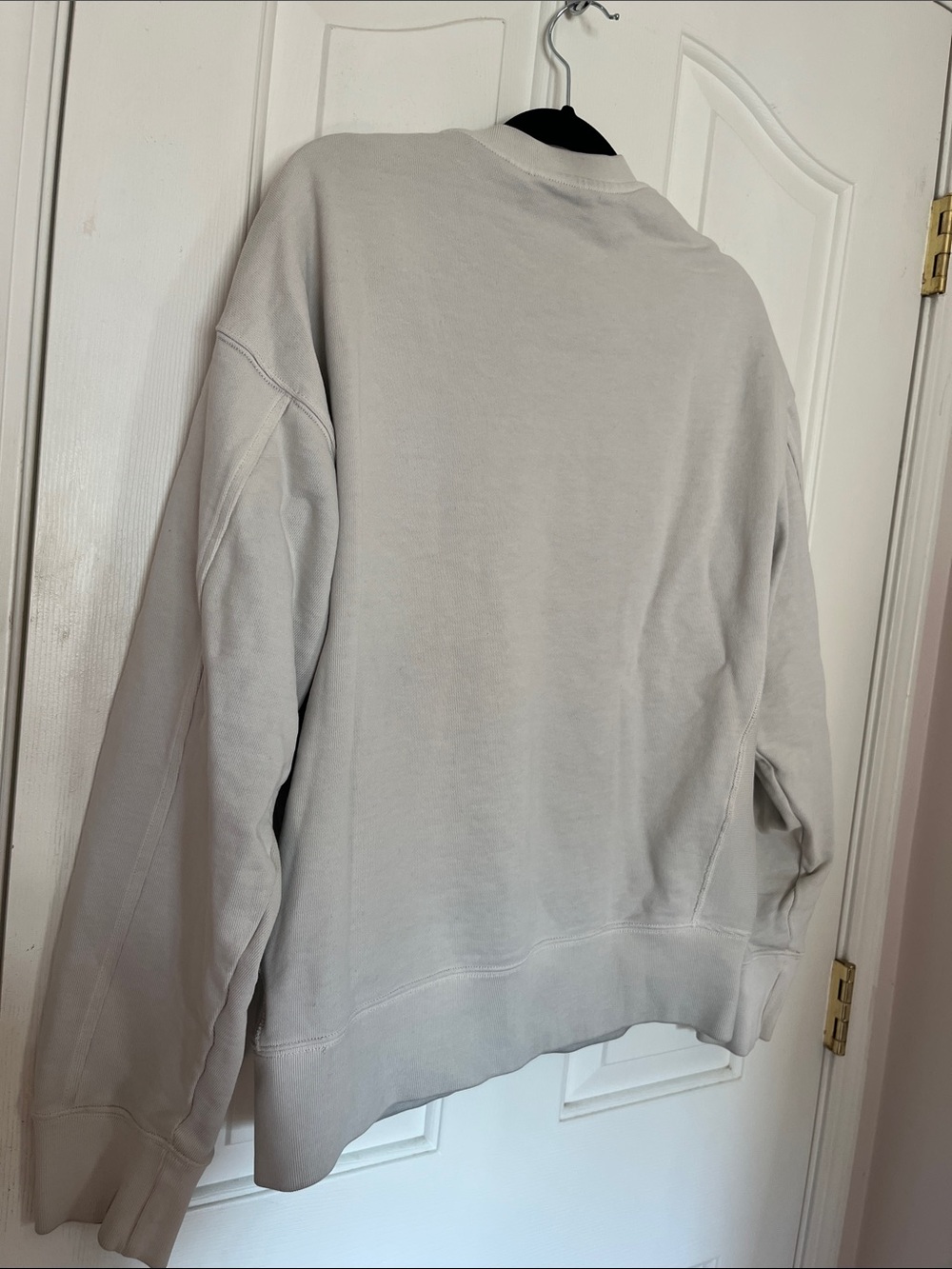 Nike Light Gray Crewneck Sweatshirt with Orange Swoosh - Picture 4 of 5